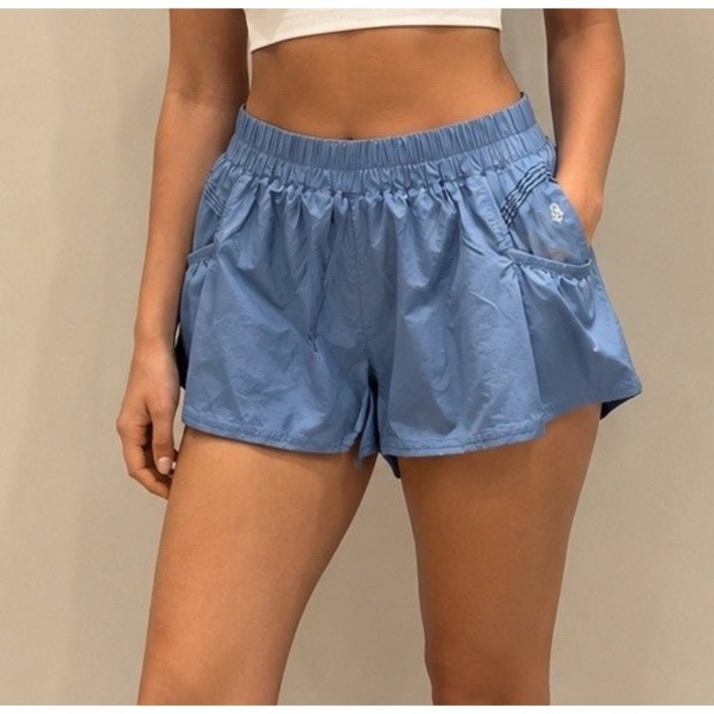 Free people Mov Blue Athletic Activewear Shorts Women's SP Drawstring Pockets